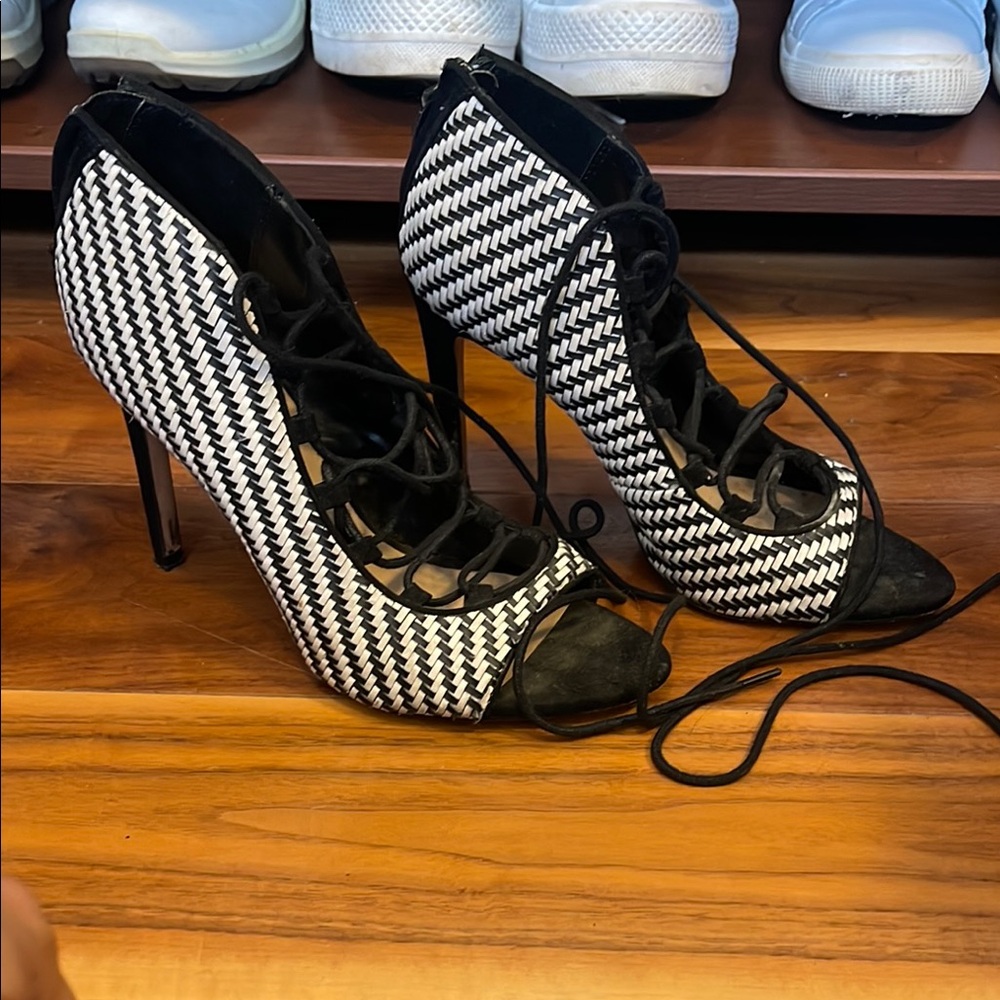 Stylish Black and White Women's Heels